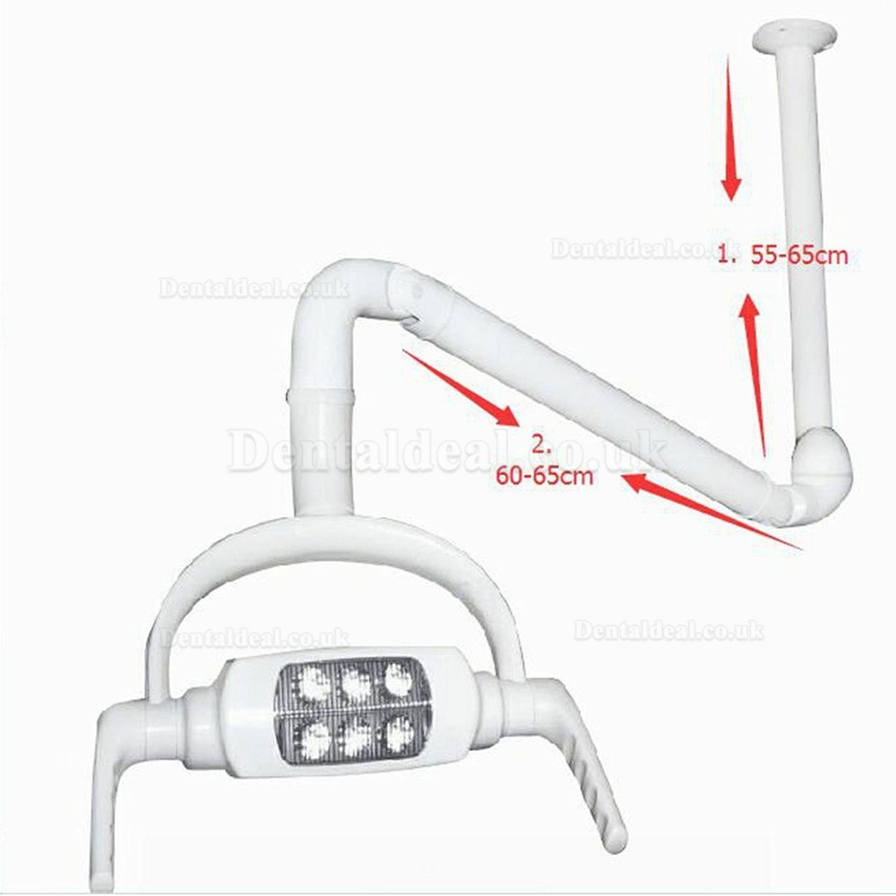 Ceiling-mounted Dental Oral Light Lamp Operating Lamp 6 LED Lens With Arm